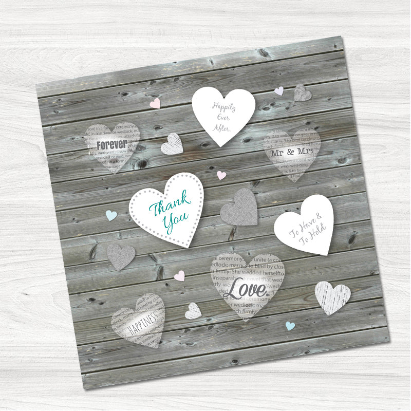 Paper Hearts Thank You Card