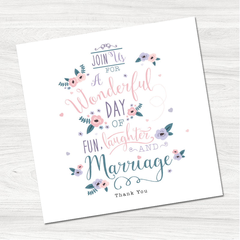 Script Wedding Thank You Card