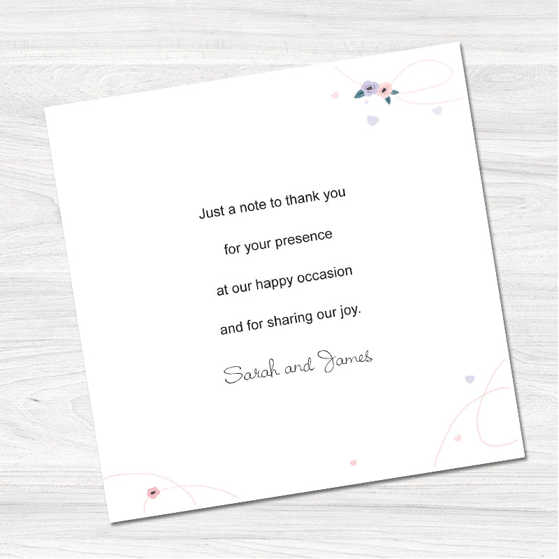 Script Wedding Thank You Card-Inside