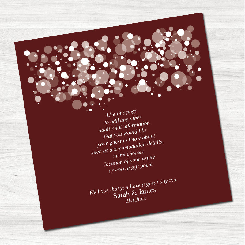 Starry Night Burgundy Wedding Day Invitation Bundle