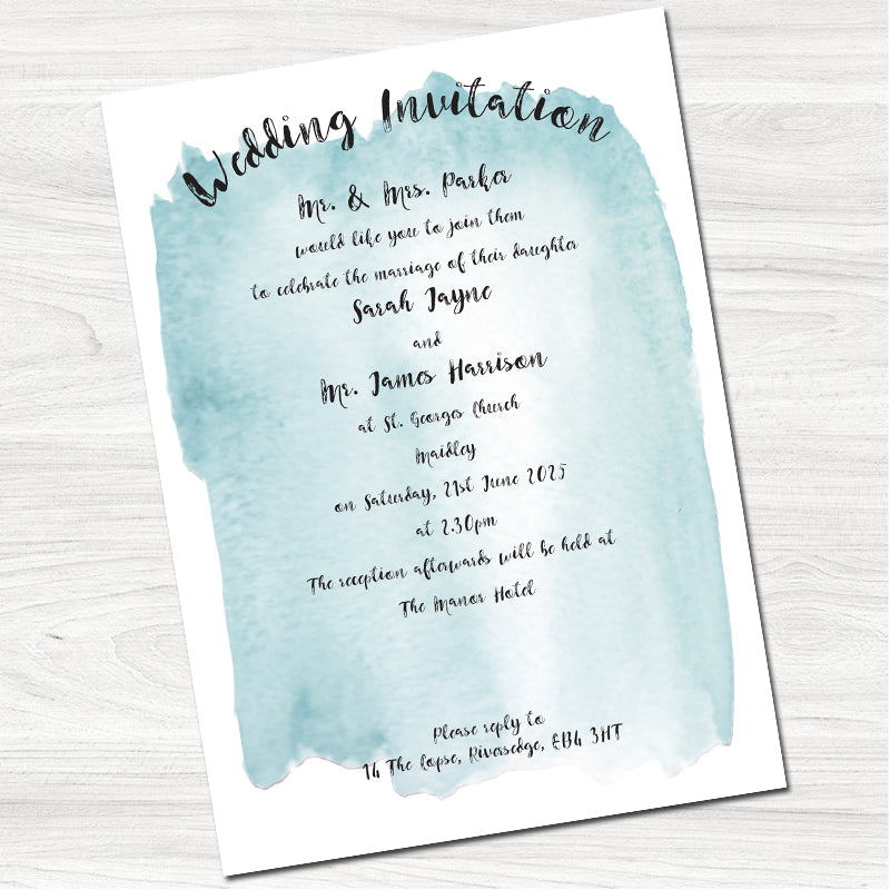 Tintin Blue Wedding Day Invitation