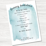 Tintin Blue Wedding Evening Invitation