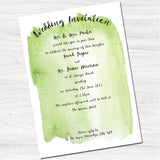 Tintin Green Wedding Day Invitation