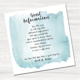 Tintin Blue Guest Information Card
