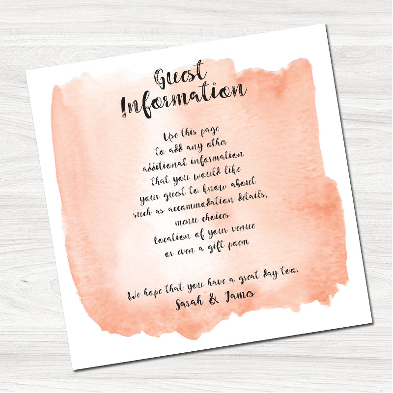 Tintin Orange Guest Information Card