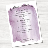 Tintin Purple Wedding Day Invitation