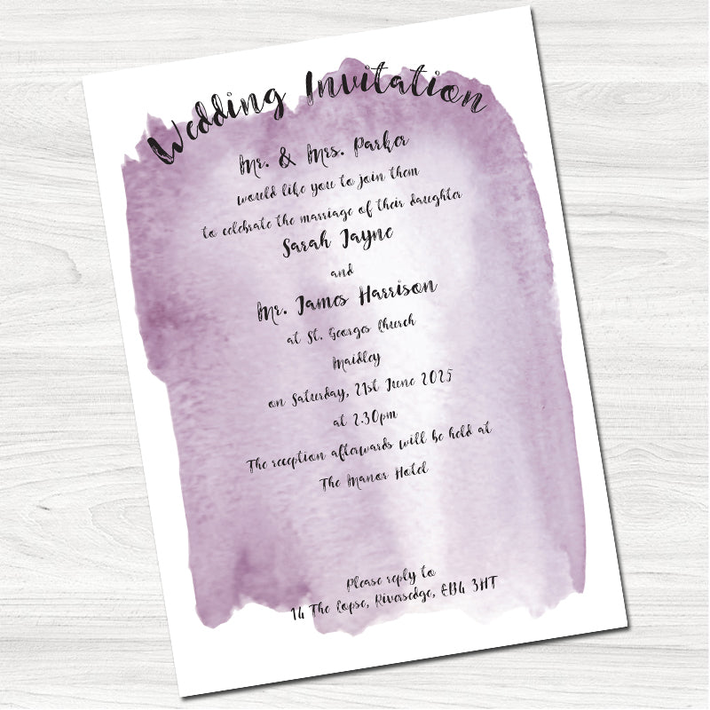 Tintin Purple Wedding Day Invitation