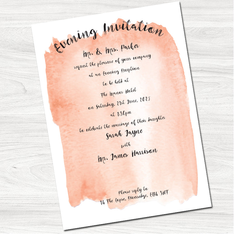 Tintin Orange Wedding Evening Invitation