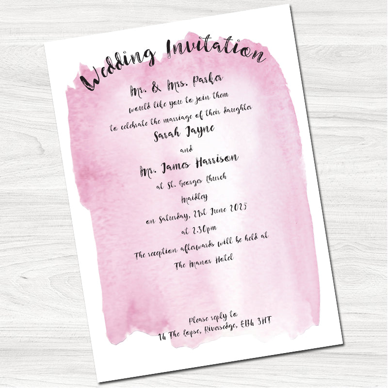 Tintin Pink Wedding Day Invitation