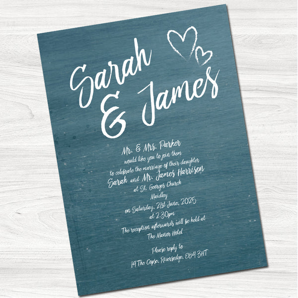 Vintage Chalkboard Wedding Day Invitation