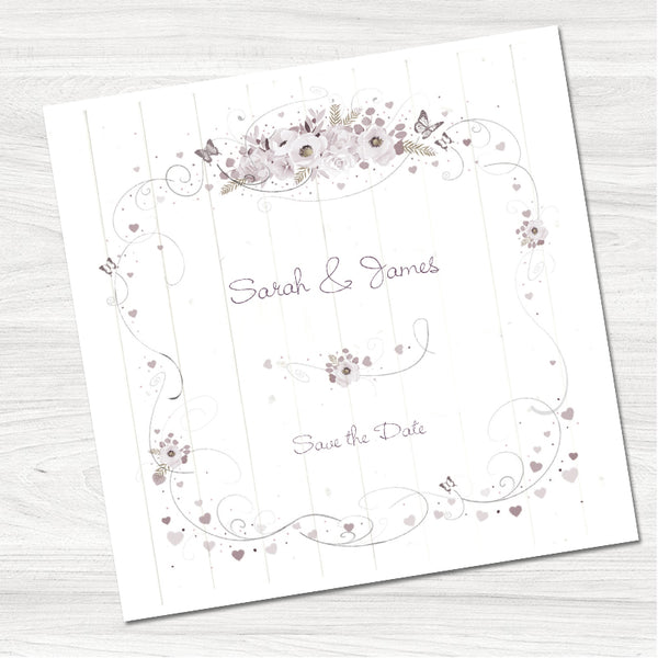 Vintage Roses Save the Date Card