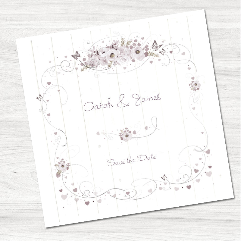 Vintage Roses Save the Date Card