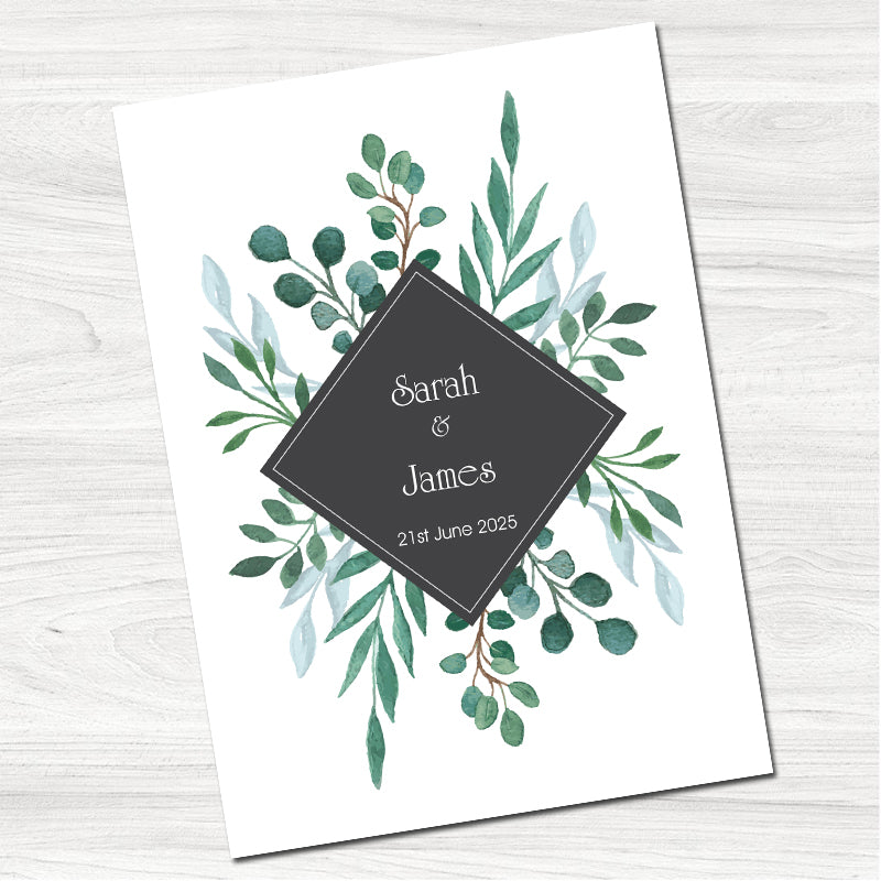 Blushing Sprigs Wedding Evening Invitation-Front