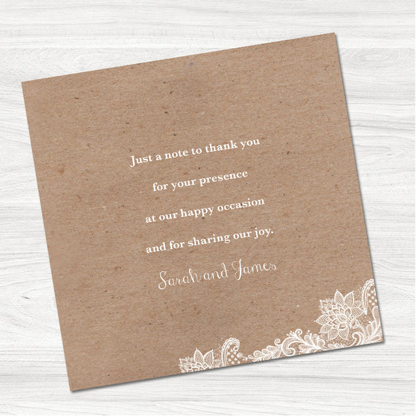 Bronte Lace Thank You Card-Inside