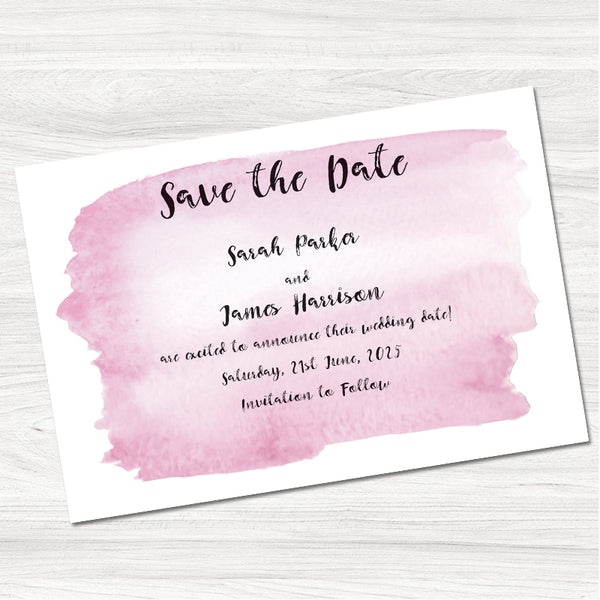 Tintin Pink Save the Date Card