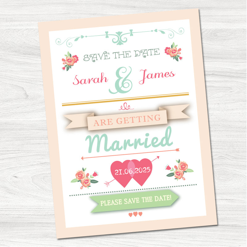 Words Save the Date Card